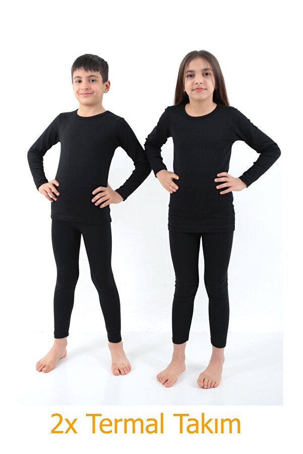 KonForYou 2'li Pamuklu Çocuk Termal Takım | İçi Şardonlanmış Tayt Fanila İçlik