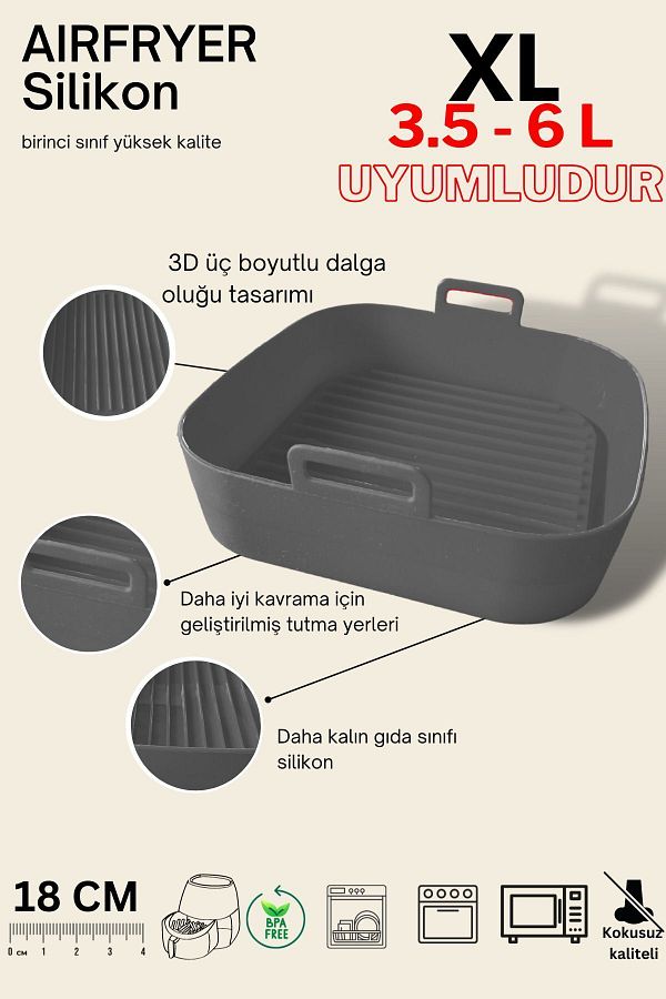 TIGRECOOK-Airfryer Silicone Baking Mold Air Fryer Mold Gray 1