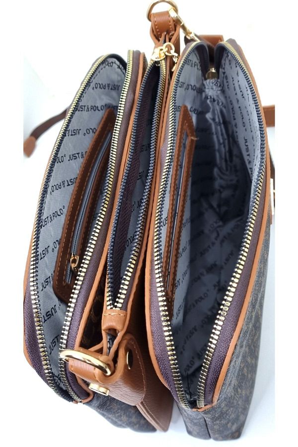 Purse with 3 zippered compartments hotsell