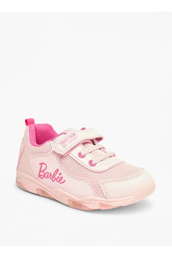 Barbie-Logo Print Sneakers with Hook and Loop Closure 1