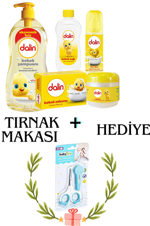 Dalin Yeni Doğan Bebek Bakım Seti - Hassas Bakım - Bebek Tırnak Makası Hediyeli