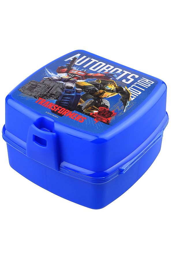 Calke-Transformers Kids Lunch Box - 4 Compartments, Square with Fork and Spoon 1