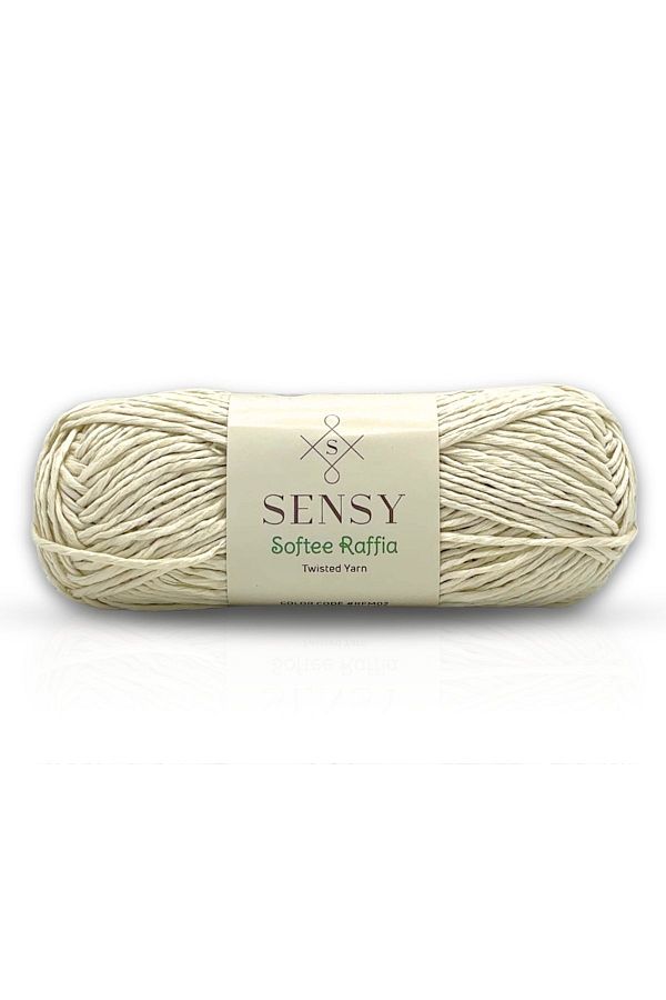 SENSY-Premium Softee Raffia - Soft Raffia Paper String Crochet String Hobby Hand Knitted String Skewer String Bag Ecru 1