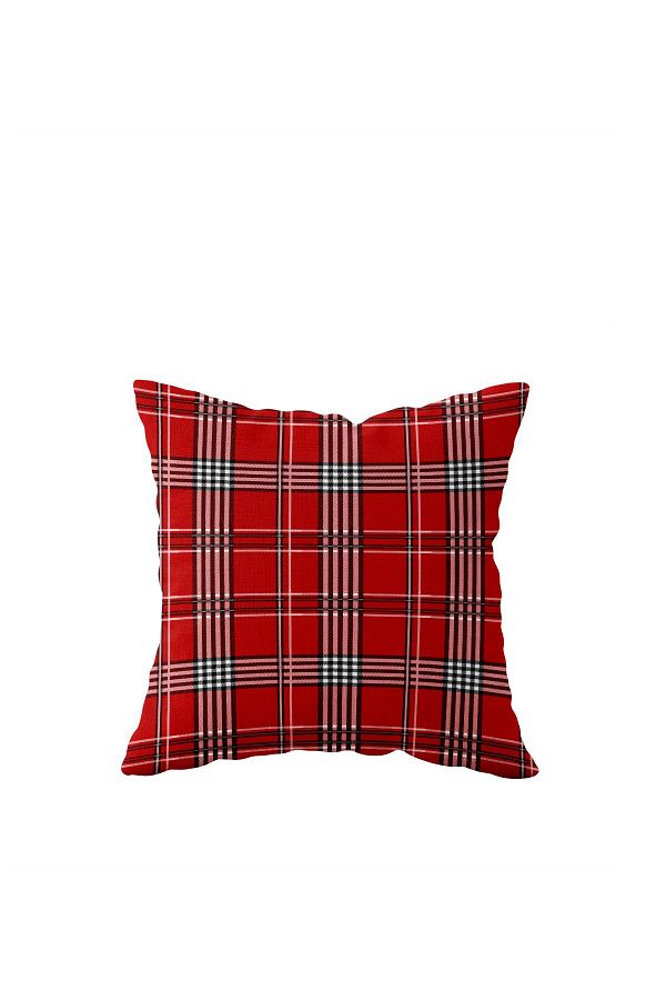 on the clouds-Double Sided Plaid Patterned Red Pillowcase - Hidden Zipper, Throw Pillow Seat 1