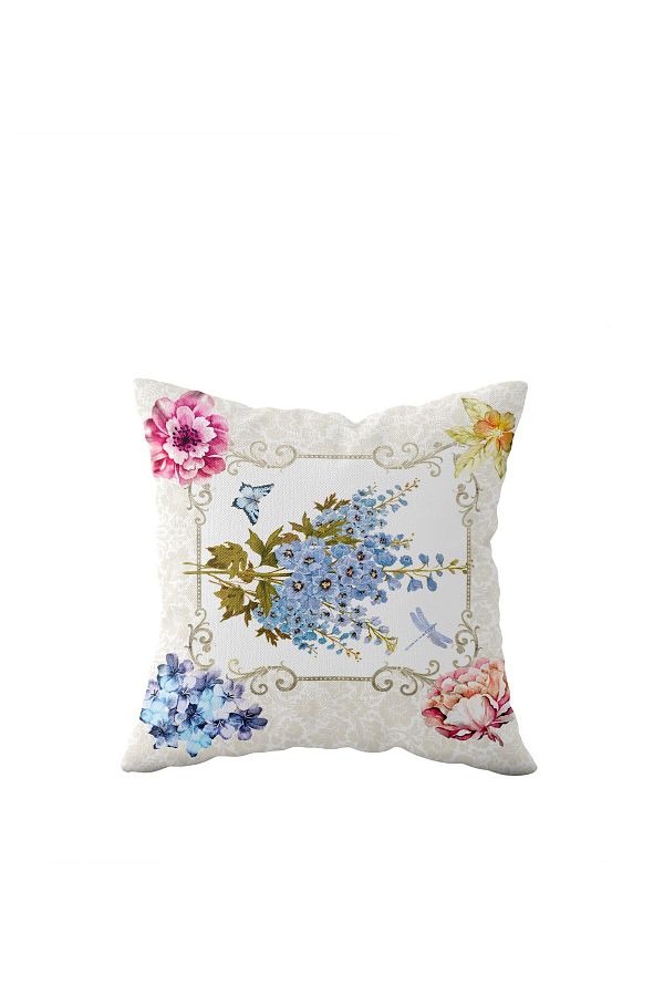 on the clouds-Rose Pattern Single Side Hidden Zipper Pillow Case Throw Pillow Sofa Pillow Case 1