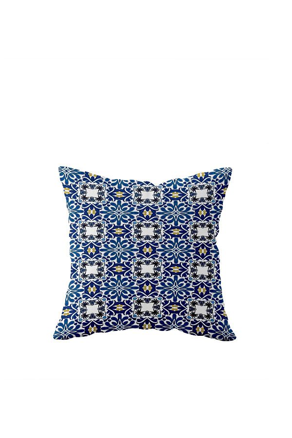 on the clouds-Blue Mosaic Geometric Pattern Single Side Hidden Zipper Pillowcase Throw Pillow Sofa Pillow Case 1