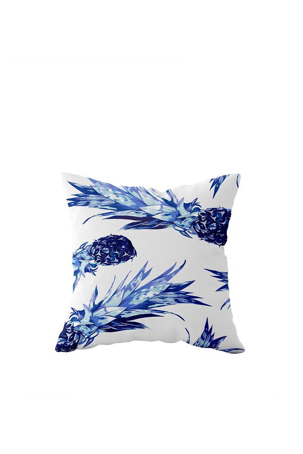 on the clouds-Blue Pineapple Pattern Single Side Hidden Zipper Pillowcase Throw Pillow Sofa Pillow Case 1