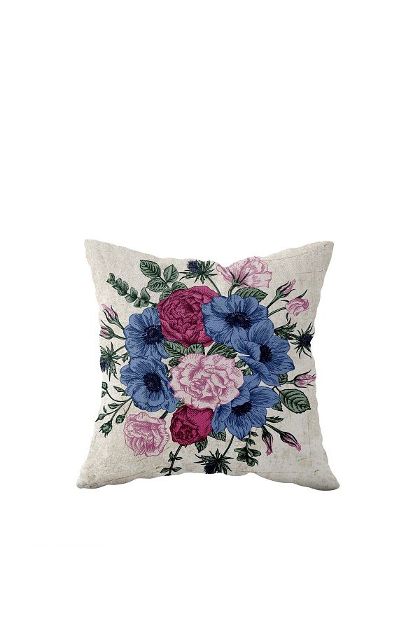 on the clouds-White Rose Patterned Single Side Hidden Zipper Pillow Case Throw Pillow Sofa Pillow Case 1