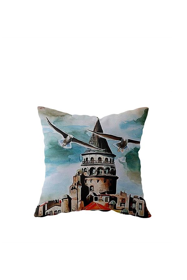 on the clouds-Blue White Galata Single Sided Hidden Zipper Pillow Case Throw Pillow Sofa Pillow Case 1
