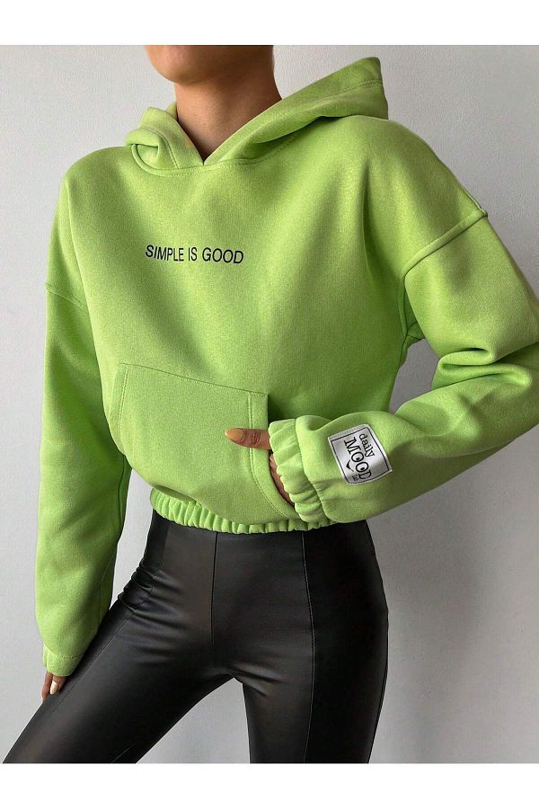 Cropped neon hoodie new arrivals