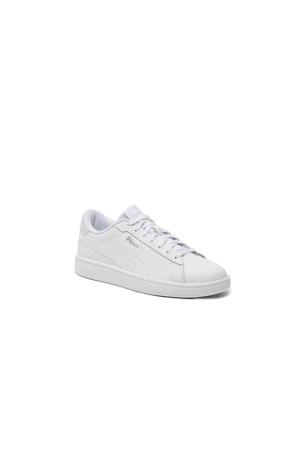 Puma 390987 18 Smash 3.0 L White and Silver Women s Sneakers Trendyol