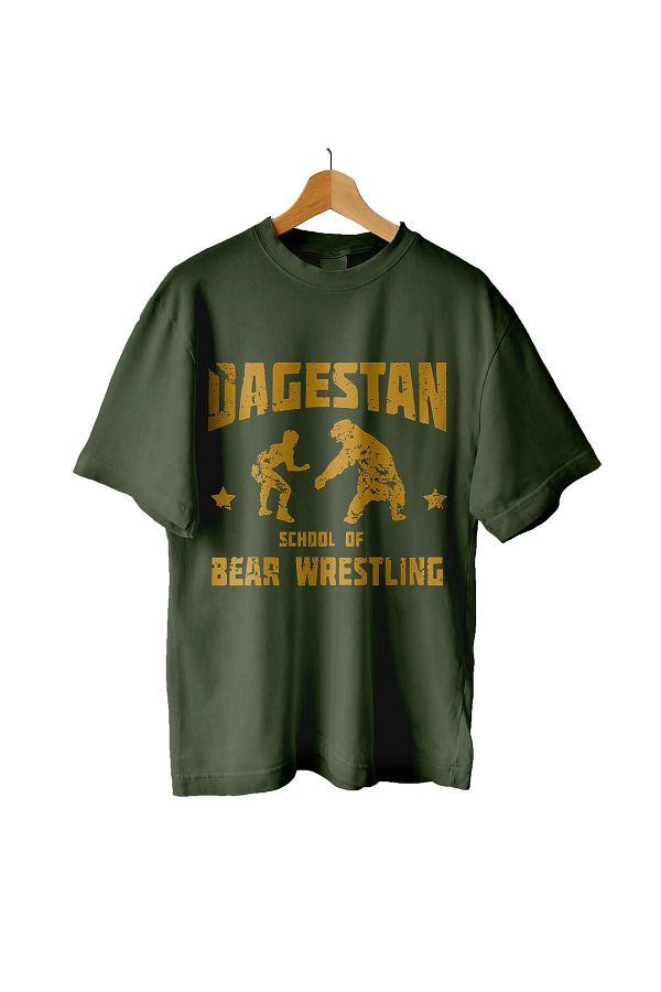 almicrab Dagestan Silver Seeker Bear Wrestling T-Shirt