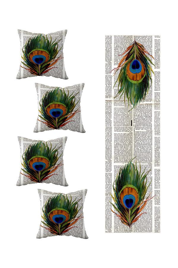 on the clouds-4-Piece Decorative Peacock Motif Runner Set - Different Ranir Models 1