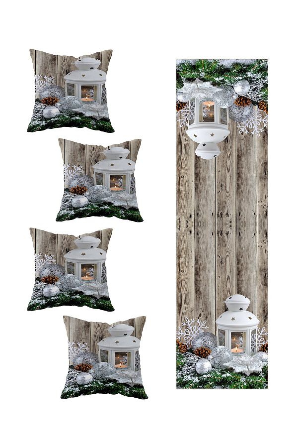 on the clouds-New Year's Decorative Wooden Floor Lantern Table - Set of 4 Ranir Models Throw Pillow Case Runner 1