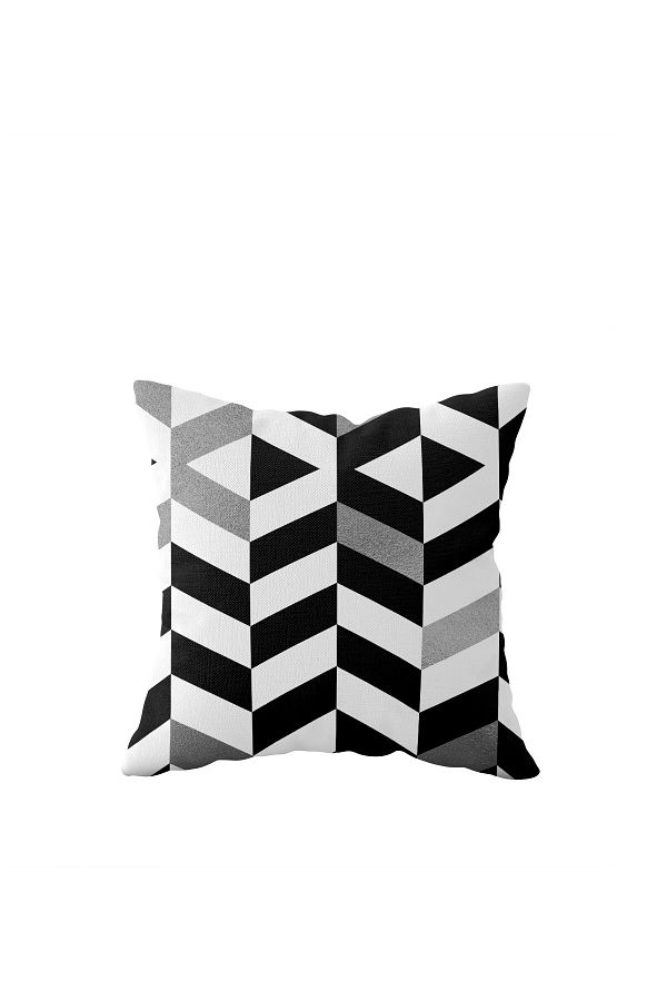 on the clouds-Gray White Geometric Block Single Side Hidden Zipper Pillowcase Throw Pillow Sofa Pillowcase 1