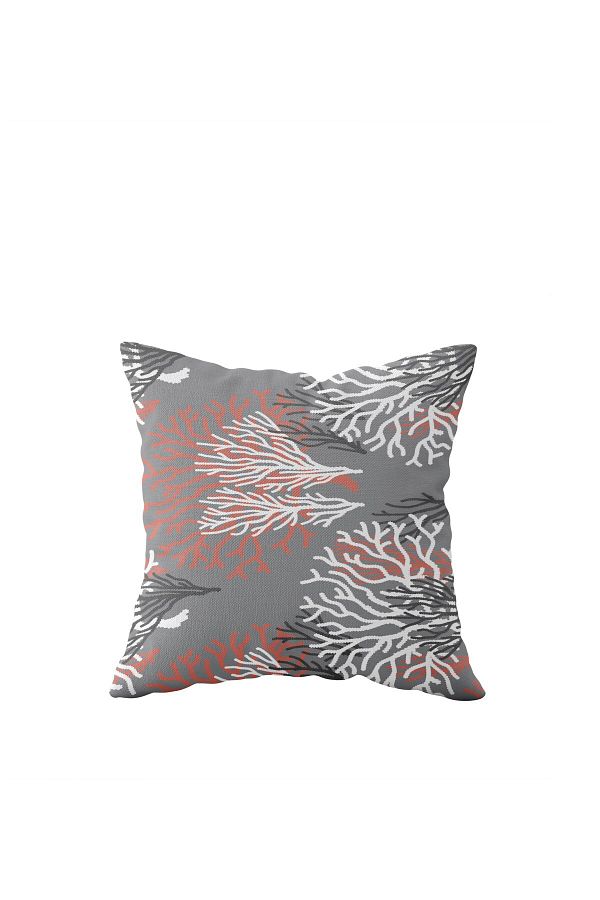 on the clouds-Gray Leaf Pattern Single Side Hidden Zipper Pillow Case Throw Pillow Sofa Pillow Case 1