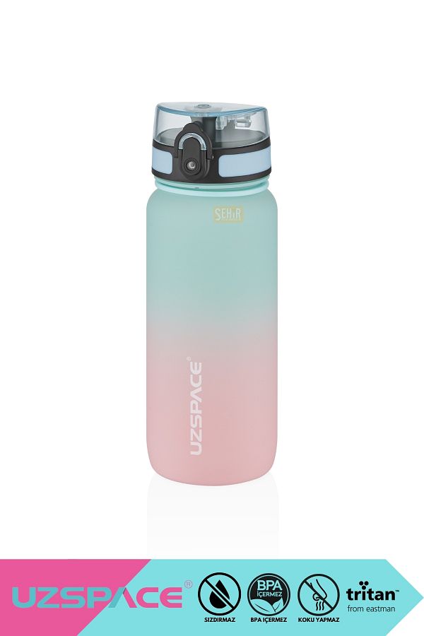 Uzspace-New 650ml Tritan Water Flask - Double Color, Leak-Proof, BPA Free and Lockable Lid 1