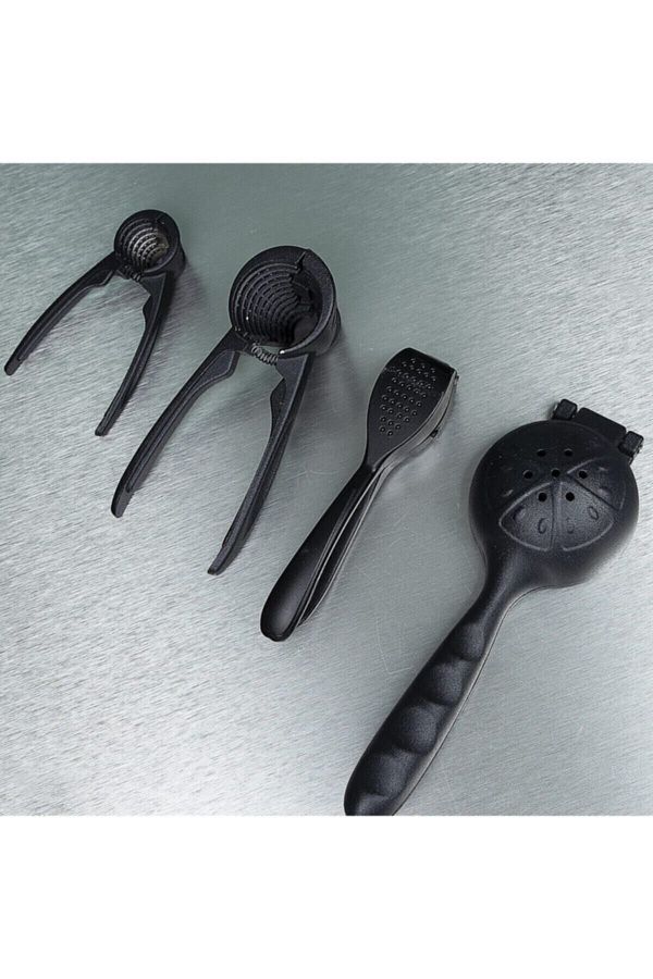 afife-Home Chefstar Black Casting+lemon+juicer+garlic Crusher Walnut Cracker Hazelnut Cracker Set of 4 1