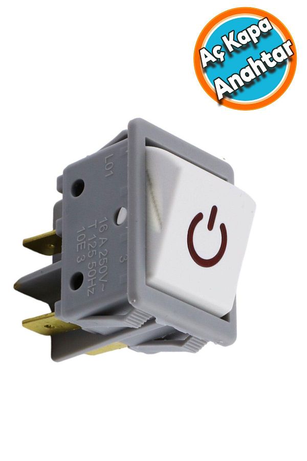 NZB-White Plastic - Illuminated, Switch Opening, on Off Four-Legged Shut-Off Button 1