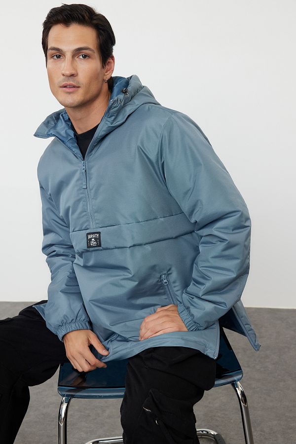 Trendyol Collection Winter Mint Regular Fit Windbreaker Coat Kangaroo Model Tmnaw25Mo00014 Trendyol