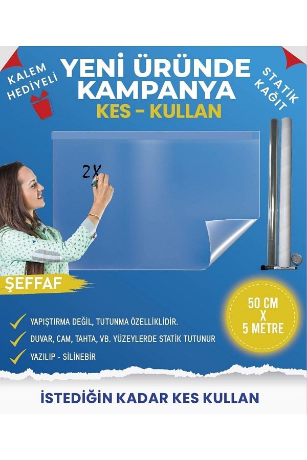 ELİSRA-Disposable Static Paper 50 cm X 5 Meter Smart Transparent Board 1