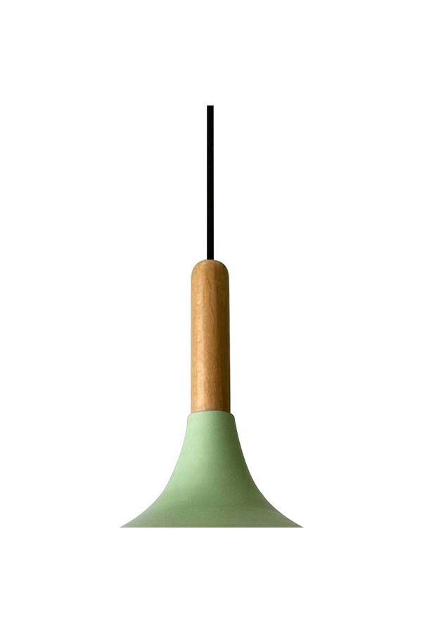 Bamyum-Champion Pendelleuchte, aus Holz und Metall 35 cm, Minzgrün Lampe 1