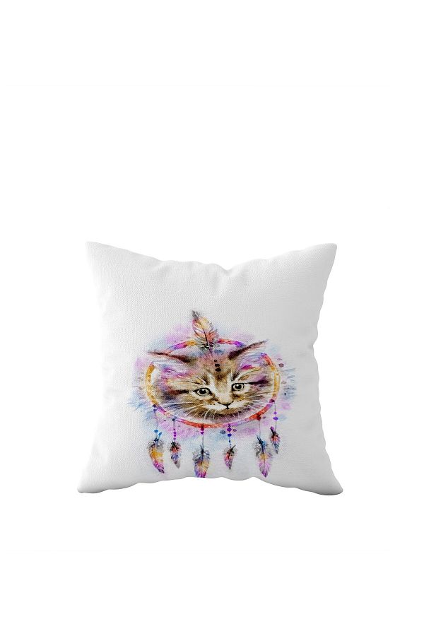 on the clouds-Bohemian Cat Patterned Double Sided Pillow Case - Hidden Zipper, Furry 1
