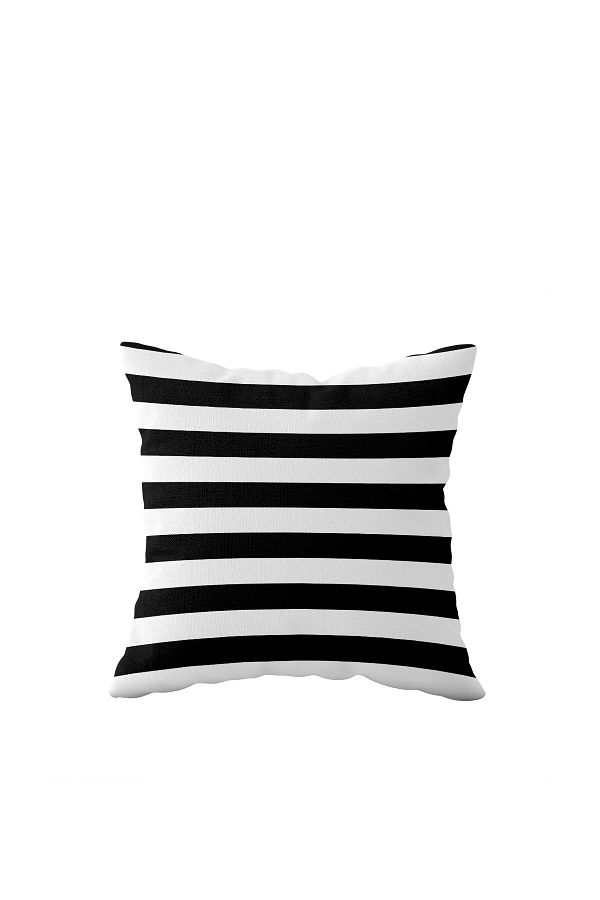 on the clouds-Double Sided Black Stripe Patterned Pillow Case - Hidden Zipper Detail 1