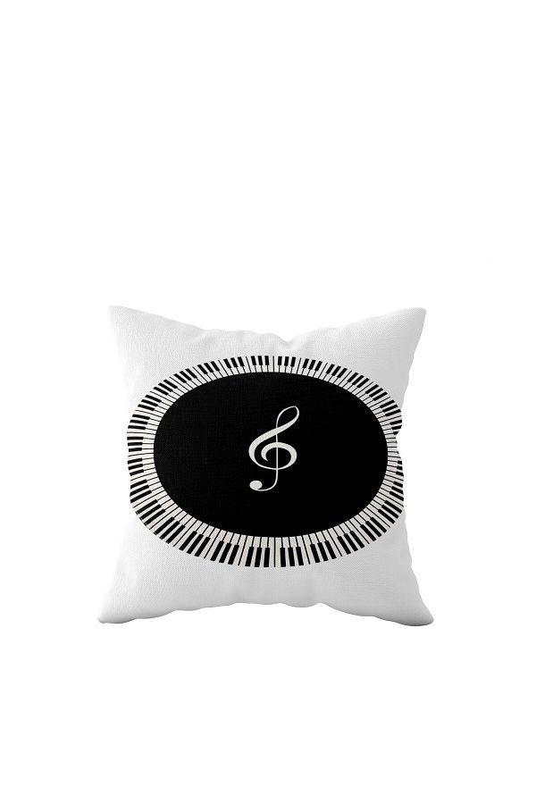 on the clouds-Left Hand Keyed Piano Pattern Single Side Hidden Zipper Pillowcase Throw Pillow Sofa Cushion Cover 1