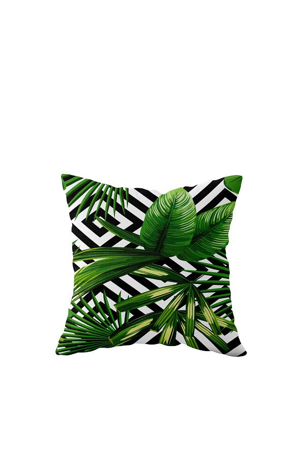 on the clouds-Green Leaf Single Side Hidden Zipper Pillowcase Throw Pillow Sofa Pillowcase 1