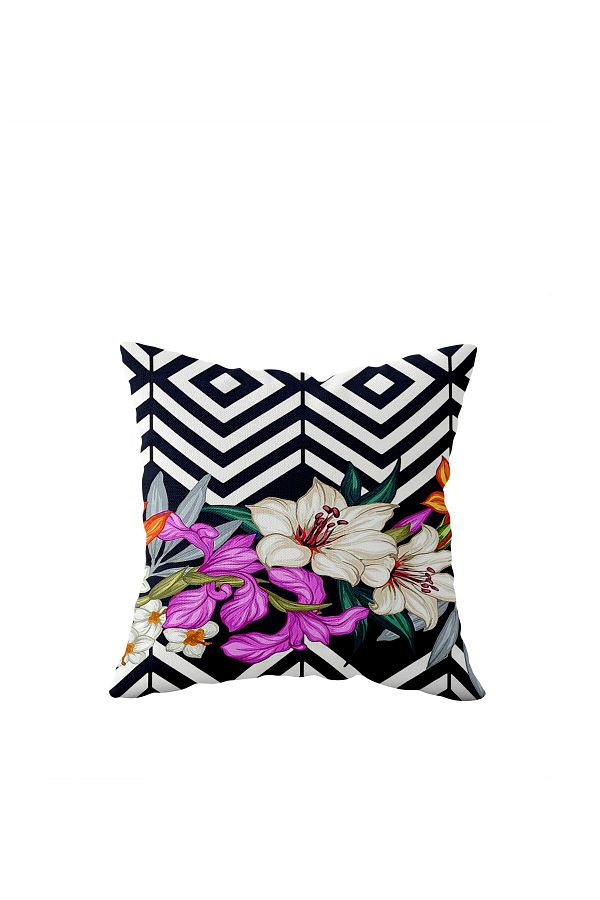 on the clouds-Double Sided Black Zigzag Patterned Hidden Zipper Pillowcase - Throw Pillow Seat Pillowcase 1