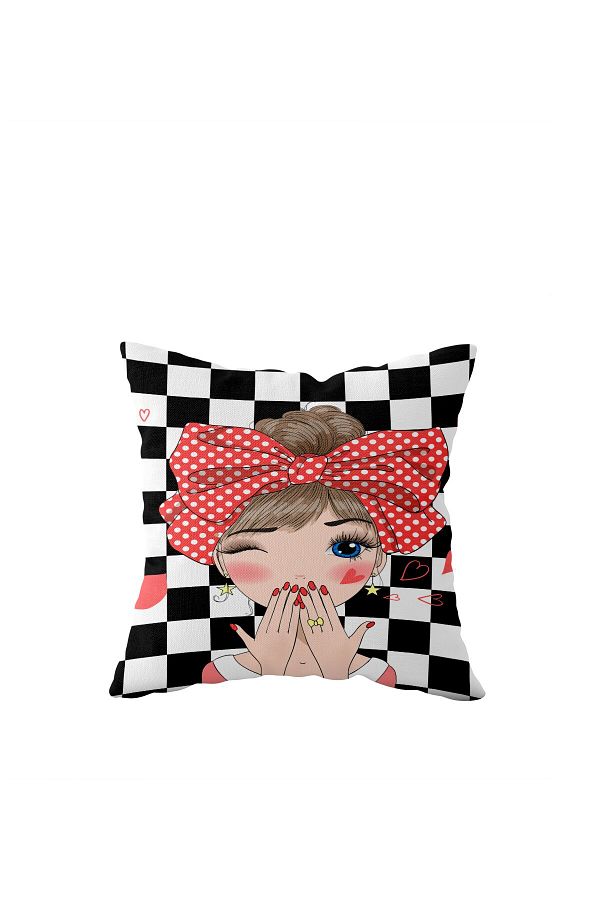on the clouds-Double Sided Black and White Checkerboard Pattern - Hidden Zipper Throw Pillow Seat Pillow Case 1