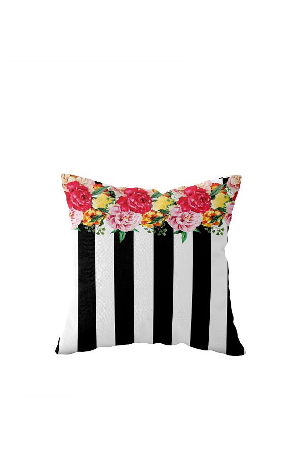 on the clouds-Checkerboard and Flower Pattern Single Side Hidden Zipper Pillow Case Throw Pillow Sofa Pillow Case 1