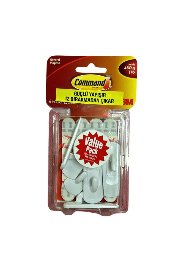 COMMAND-مجموعة من 6 شماعات صغيرة لا تترك أثرًا 1