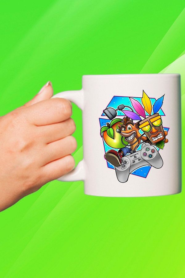 remonz Crash Bandicoot Printed White Porcelain Mug Trendyol