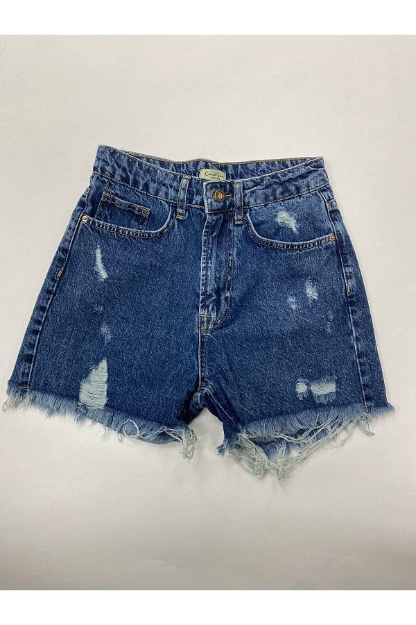 CRC JEANS Laser Detailed Mom Shorts