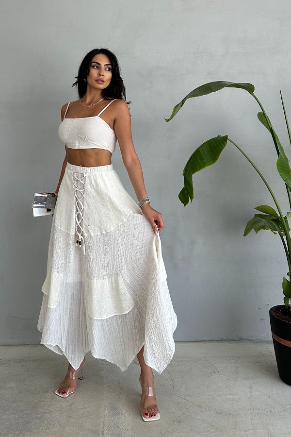 Asymmetrical layered skirt new arrivals