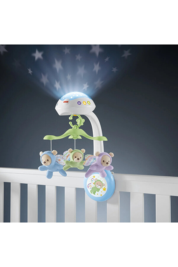 SHIVA Gift & More Kelebekli Rüyalar Bebek Dönence Gece Yıldız Yansımalı Projektörlü Işıklı Müzikli Beşik üstü Oyuncak