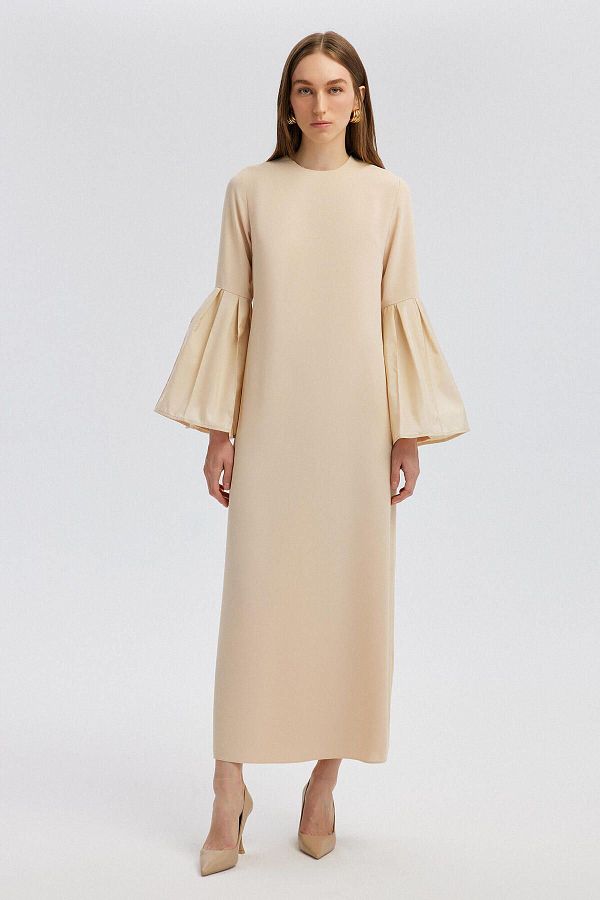 Taffeta dress with sleeves outlet