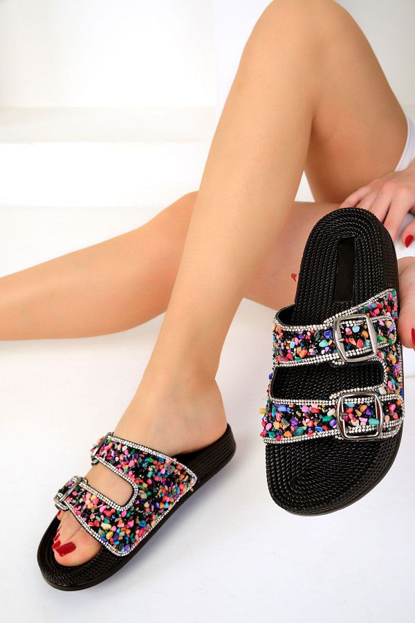 SOHO Multi Black Women s Slippers 19266 Trendyol