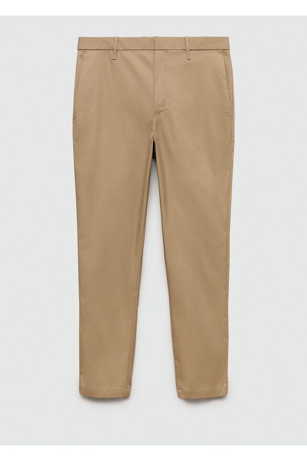 MANGO Man-Ανδρικό παντελόνι Tobacco Color57040632 1