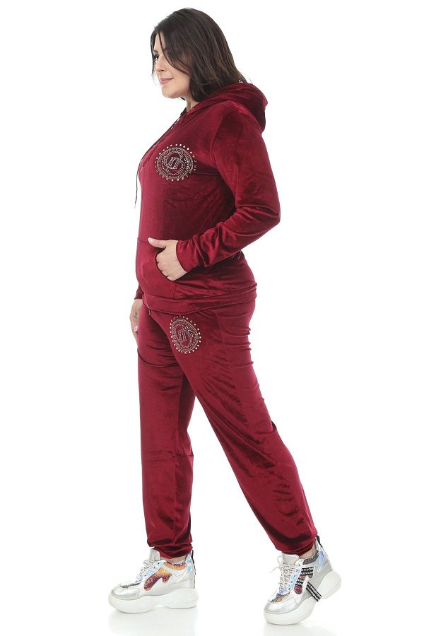 kmal Burgundy Velvet Suit Trendyol