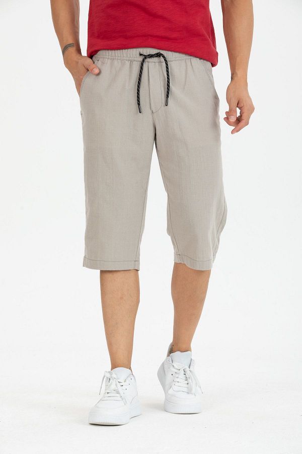 Mens linen capri shorts 2025