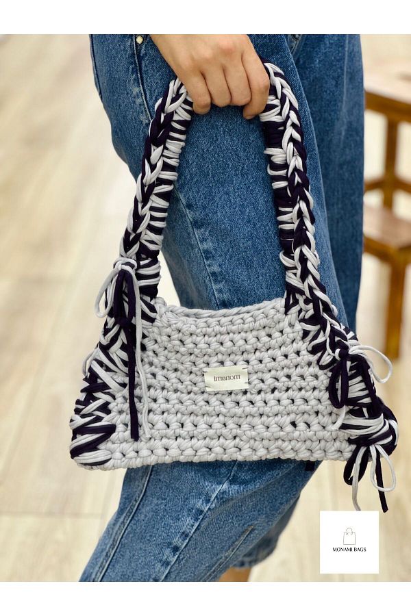 Monami Boutique Design Handle and Knitted Bag Handmade Handmade Bag Trendyol
