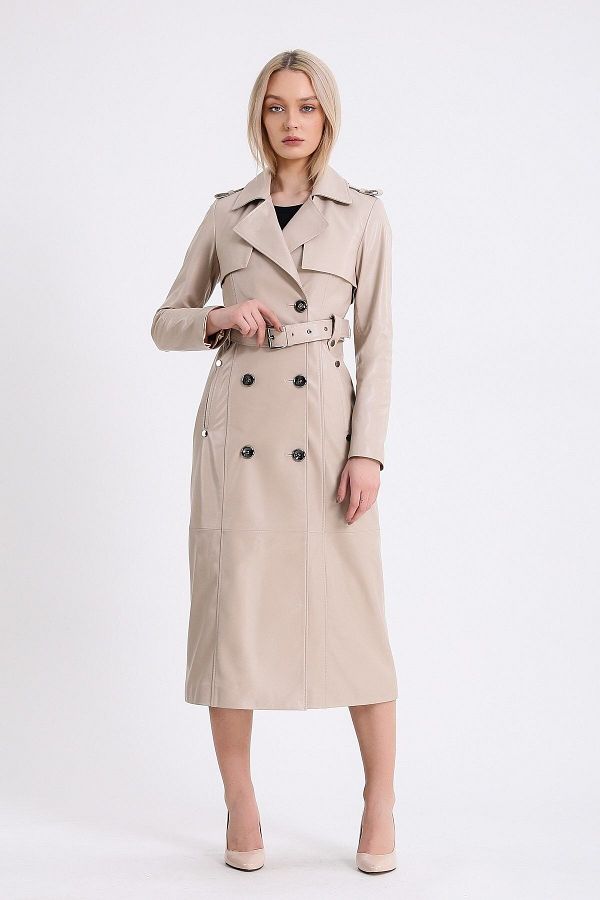 Lambskin trench coat hot sale