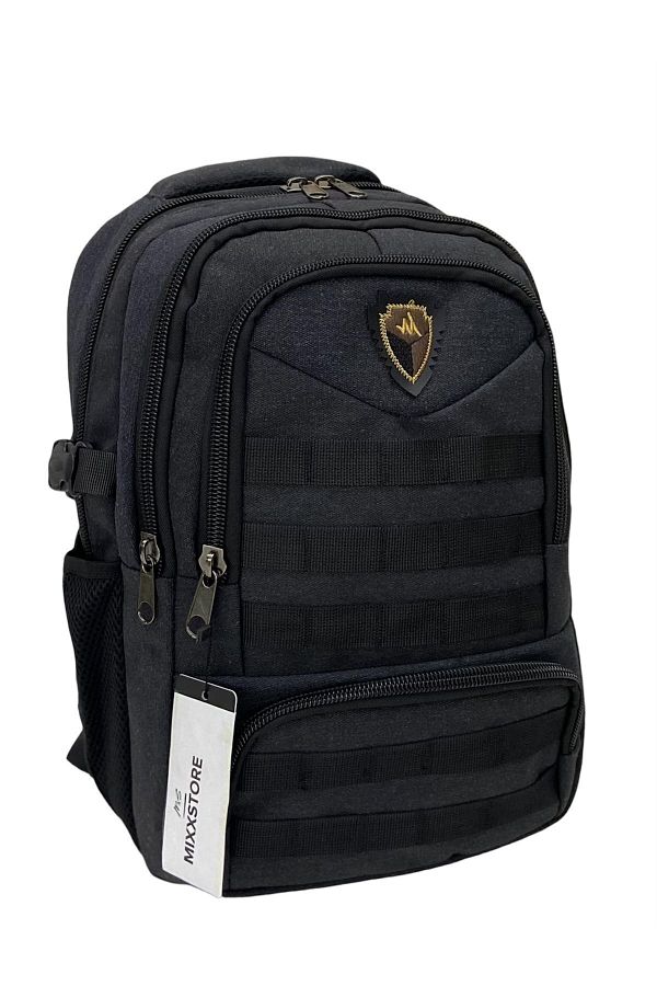 ms mixxstore Black Color Canvas Fabric Large Size Unisex Luxury Travel Backpack And School Bag 674 Trendyol