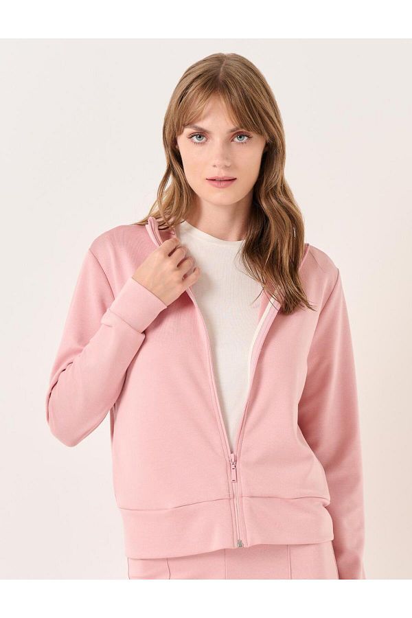 Jimmy Key Dusty Rose Turtleneck Long Sleeve Knitted Jacket Trendyol