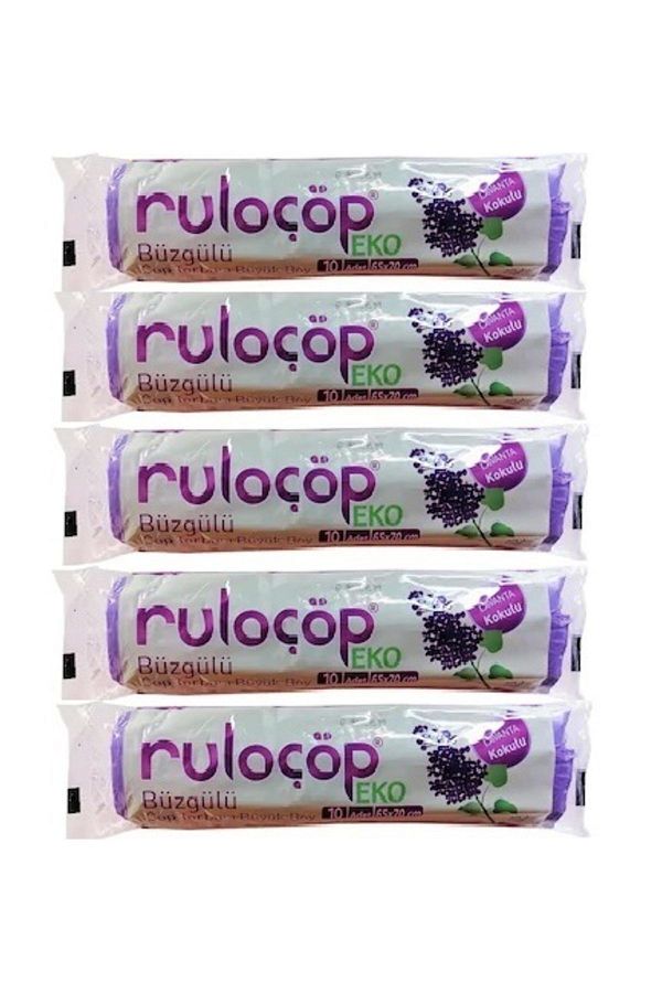 Ruloçöp-Drawstring Garbage Bag Medium Size Lavender Scented Garbage Roll - 5 Pack 1