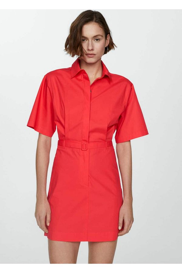 MANGO Woman-Hemdkleid mit Gürtel 1