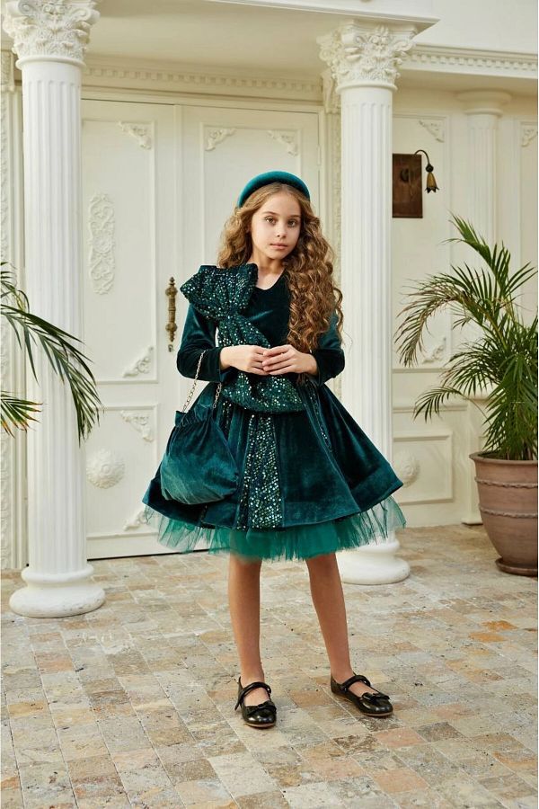 Khaki velvet dress top